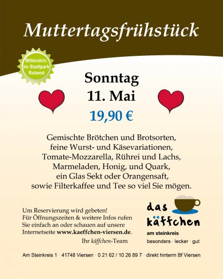 Plakat unseres Muttertag-Frühstück